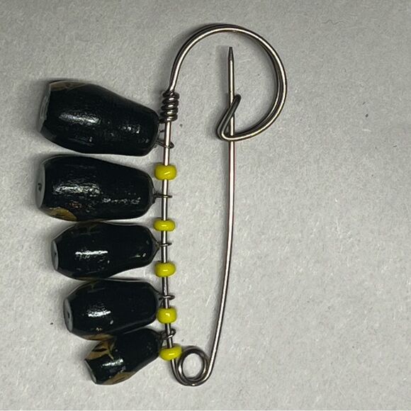 Vintage Russian Nesting Doll Folk Art Hanging Wood Brooch Pin Matryashka Jewelry - Picture 8 of 9